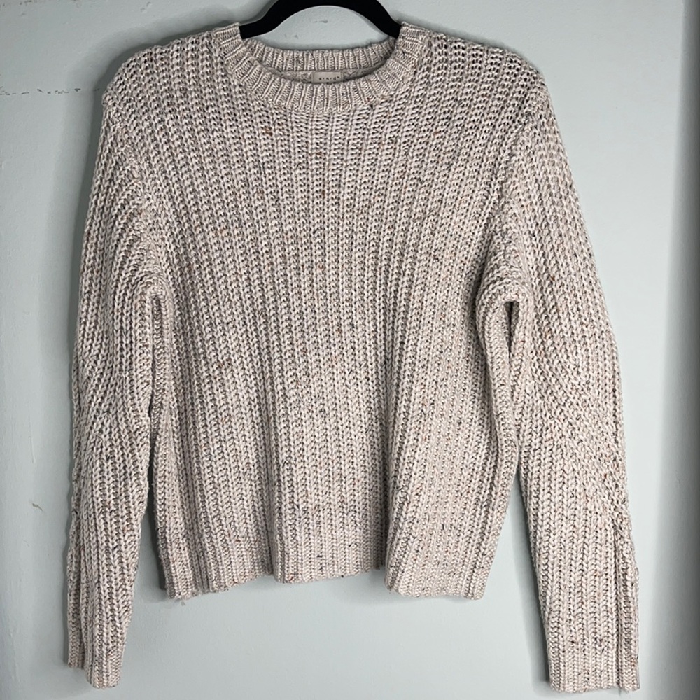 A new day- off white speckled knit sweater